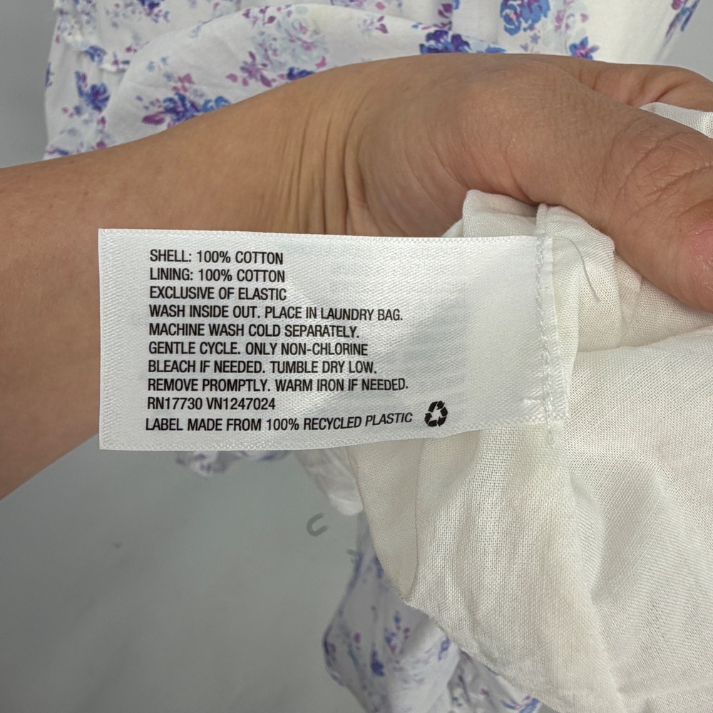LoveShackFancy x Target Floral Smocked Maxi Dress White Blue Purple Medium - Picture 6 of 6